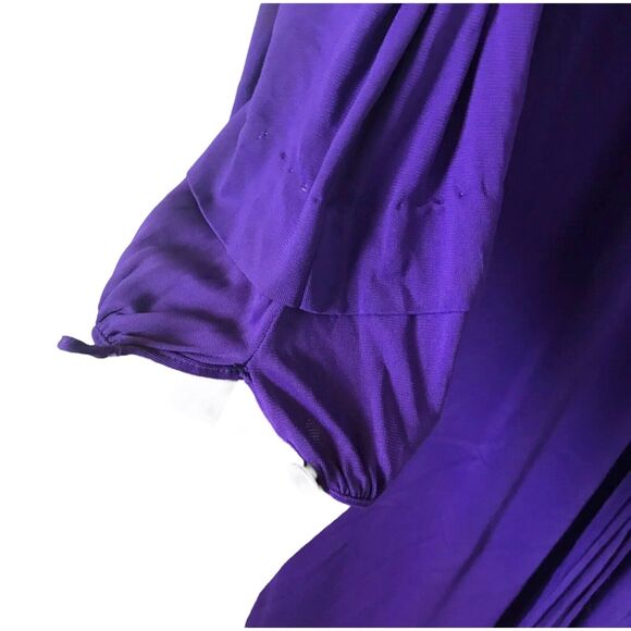 Carters Celamere Purple Robe Lace Trim Long Sleeve Tie Waist Vintage 1960s 70s S - Picture 5 of 13